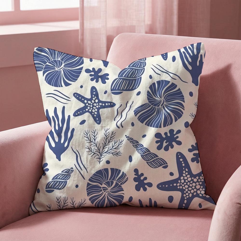 Marine animals Cushion Cover Multi-Scene Pillow Cover for Home & Car - Reversible, Soft & Durable for Daily Use
