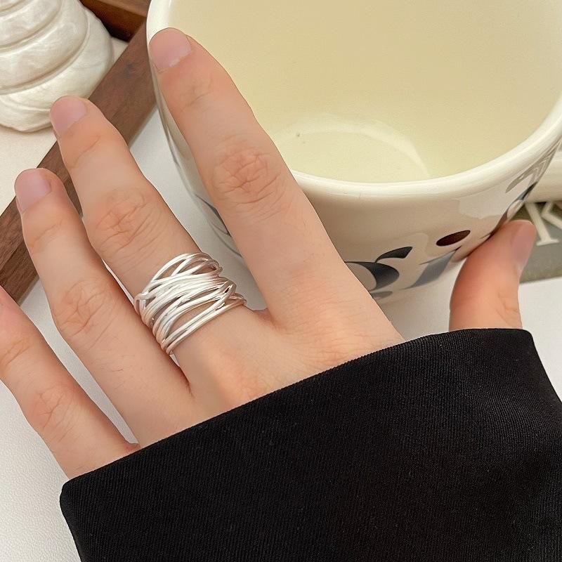 Panjbj Copper Wide Smooth Ring For Women Girl Irregular Simple Fashion Adjustable Jewelry Gift Dropshipping