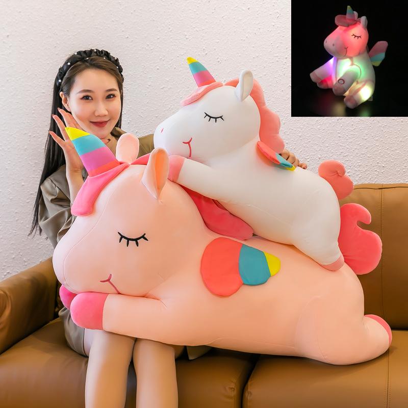 Lightup Led Rainbow Unicorn Plush Toy Home Decoration Doll Pillow Gift Kids