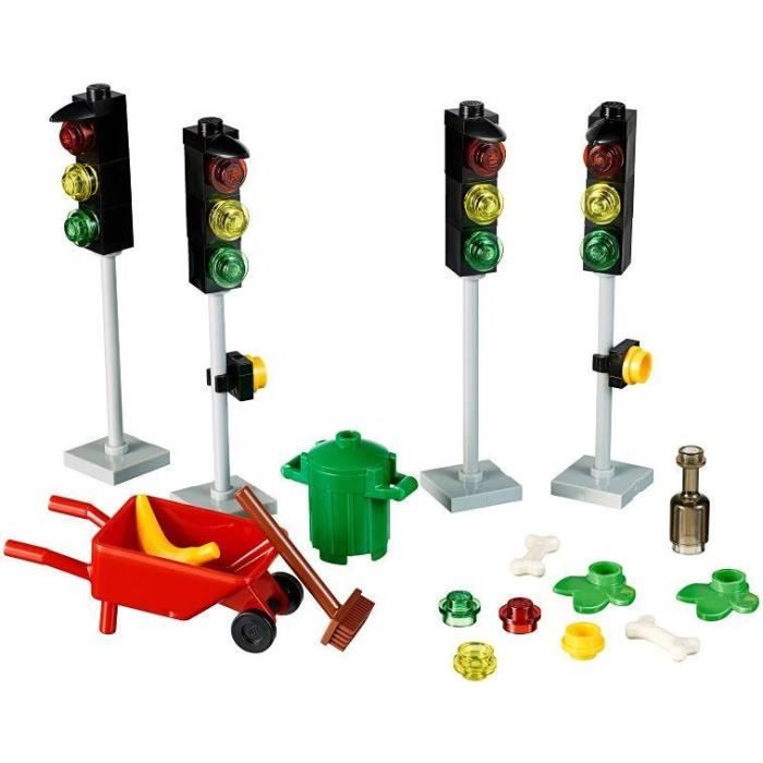 Accessoires - LEGO - 40311 - 4 feux de circulation - Brouette - Poubelle
