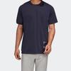 Adidas T Shirts Men's Ink Blue Crew Neck Moderate Straight Fit FL3624