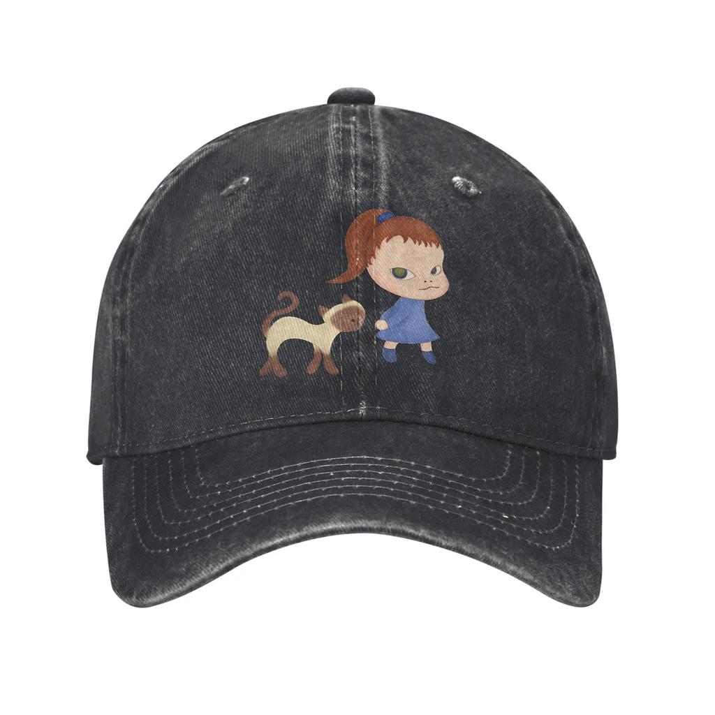 Vintage Design Nara Unisex Women Baseball Caps Yoshitomos Distressed Washed Caps Hat Retro Outdoor Running Golf Gift Snapback Hat