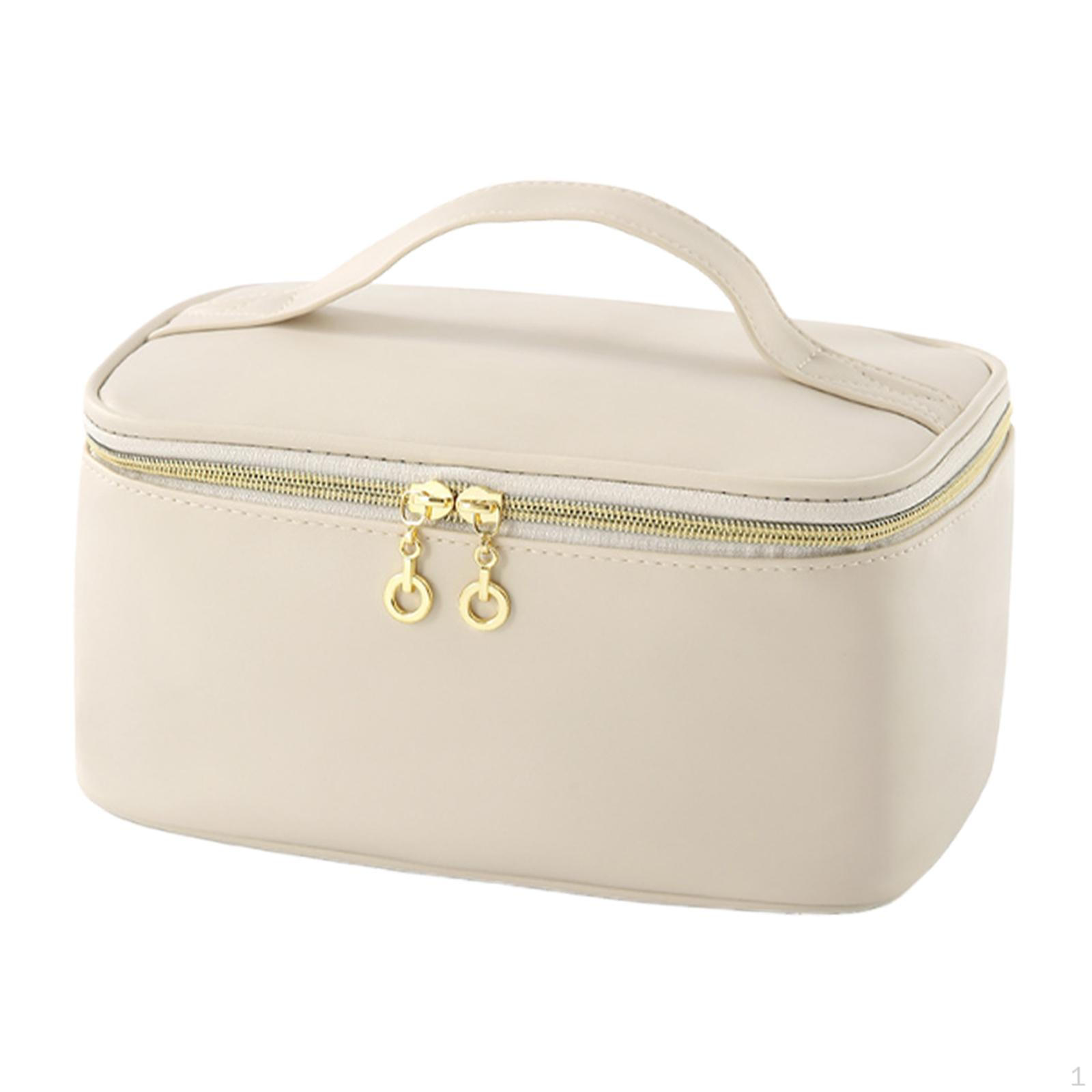 

Toiletry Bag for Women Cosmetic Lightweight with Dividers Storage Makeup Case Travel бежевий