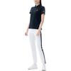 FILA Solid Color Logo Slim Fit Half Zip Short Sleeve Polo Shirt Women tops Black A11W225128FBK