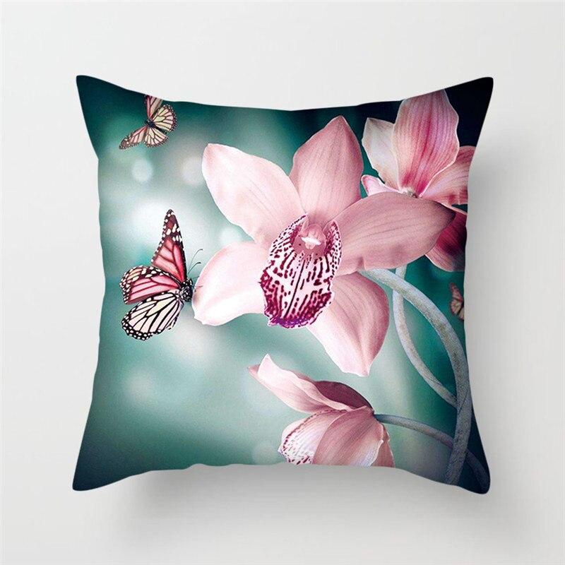 Butterfly Cushion Cover Sofa Chair Animal Flower Pillow Cover Home Decor Painted Pillow Cover