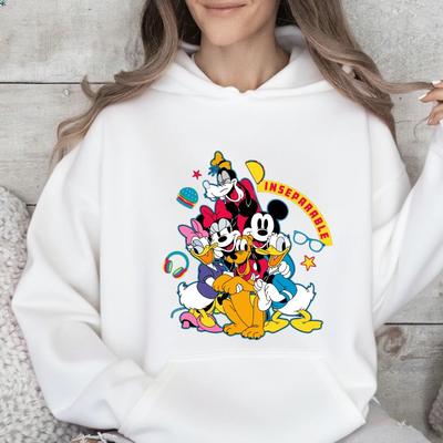 Ropa Familiar Disney para Padres e Hijos Foto Familiar de Mickey para Niñas y Niños Sudaderas con Capucha Casual Multicolor Otoño e Invierno