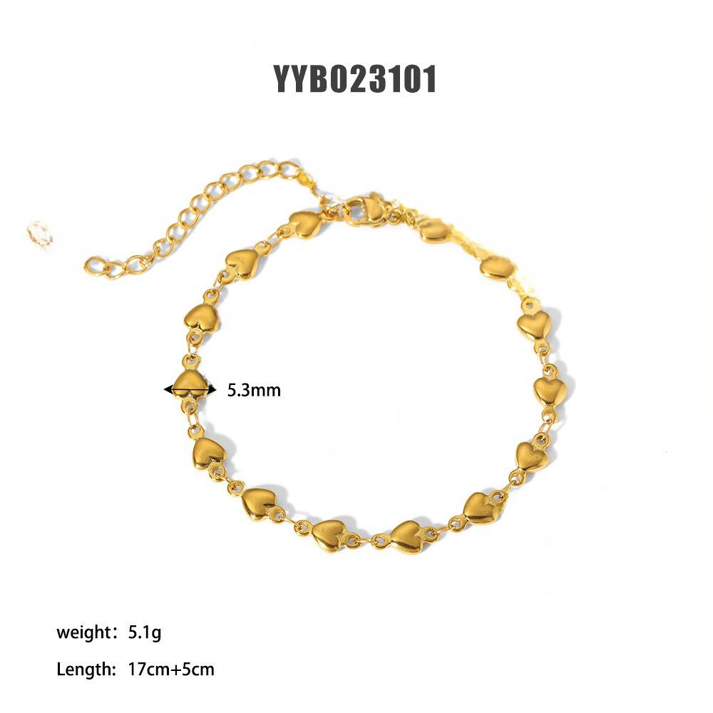 „18-karatowa złota dwuwarstwowa bransoleta typu „kubański” i płaski łańcuszek typu „wężowy” ze stali tytanowej dla kobiet”