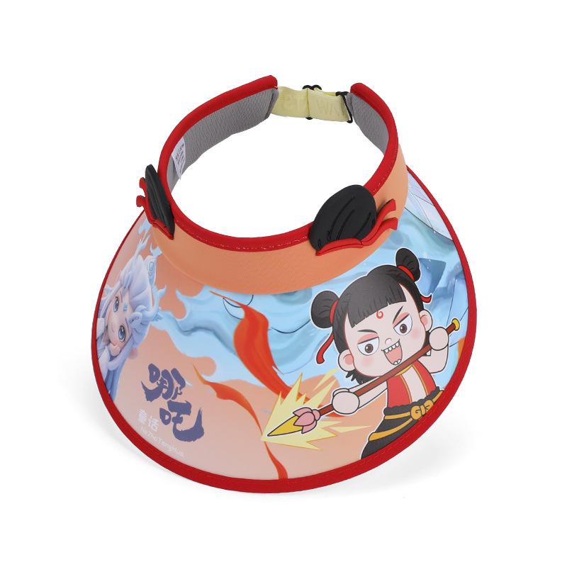 Children's Hats Summer Boys and Girls Sunscreen Hats Outdoor Outing Visor Hats Cartoon Cute Big Brim Empty Top Fan Hat