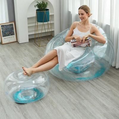 Custom Inflatable Sofa with Footstool, Easy Storage, Portable Indoor/Outdoor Relaxation Essential