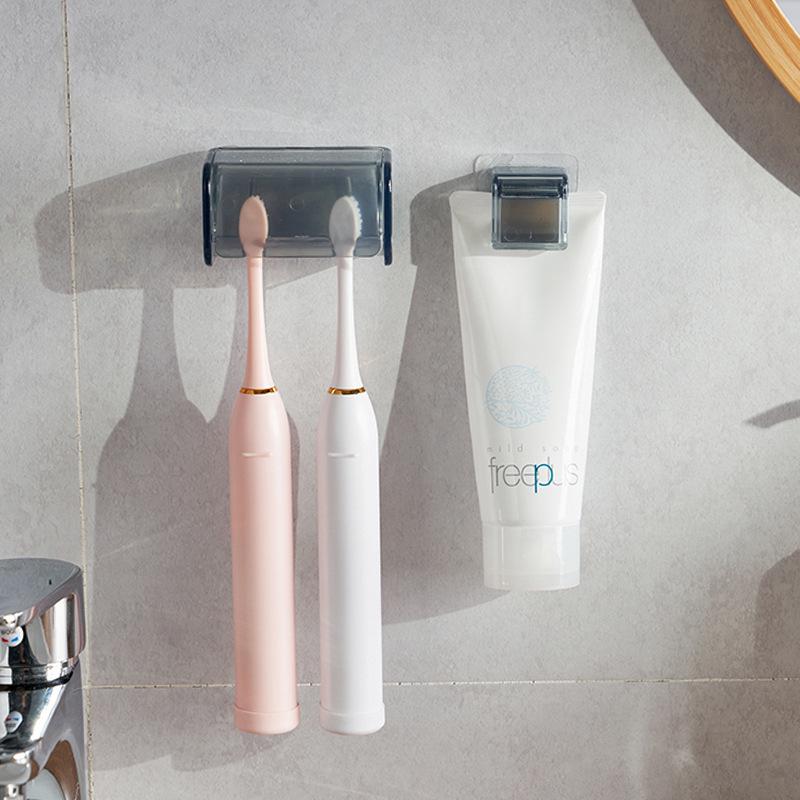 NSH Minimalistischer Wandmontierter Zahnbürsten- und Rasiererhalter - Bohrfreies Badezimmer-Aufbewahrungsregal