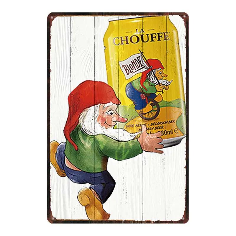 Chouffe Beer Retro Metal Tin Sig Vintage Plate Wall Pub Restaurant Bathroom Decorations For Home Art Decor Iron Poster DU-4910A