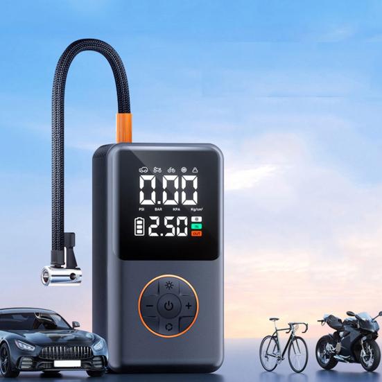 Bezprzewodowa pompka samochodowa z lampką, ładowana przez USB, przenośna pompka do pompowania do samochodu, roweru, piłki, elektryczna pompka do opon