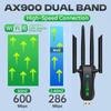 WIFI6 AX900 מתאם אלחוטי USB WiFi Bluetooth 5.4 פס כפול 2.4G+5GHz 4 אנטנות 900Mbps כרטיס רשת מקלט עבור WIN 10/11