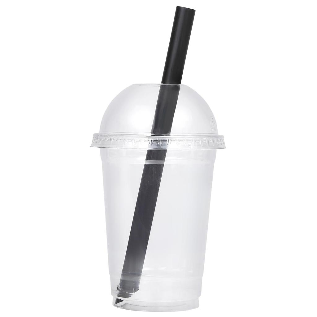 [Set of 50] HONOR PET Cups, 300ml, Takeout Clear Cups with Dome Lids