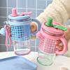 Leak-proof Dual Drinking Cup Plastic Handle Water Bottle Portable Water Cup  Home