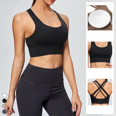 Europäischer und Amerikanischer Stil Sport-BH Stoßfest Übergröße Damen Crossover Laufen Yoga Fitness Weste Dünner und Push-up Hohe Stärke BH