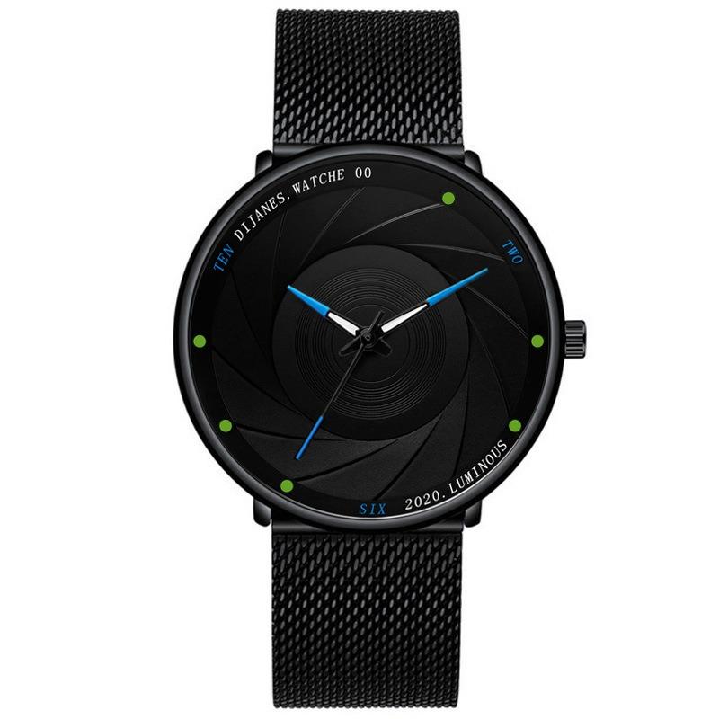 DIJANES Fashion Men's Mesh Watch, Men's Business Belt Quartz Student Watch