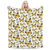 Butterfly Illustration Printed Pattern Blanket Soft Comfortable Flannel Warm Home Blanket Blanket Gift Blanket