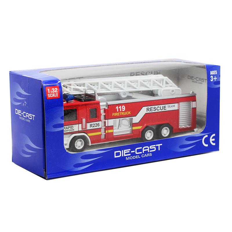 

1/32 Масштаб Спасательная лестница Пожарная машина Литье под давлением Имитационная модель из сплава 16.5*6.5*4.5cm,Cloud красный