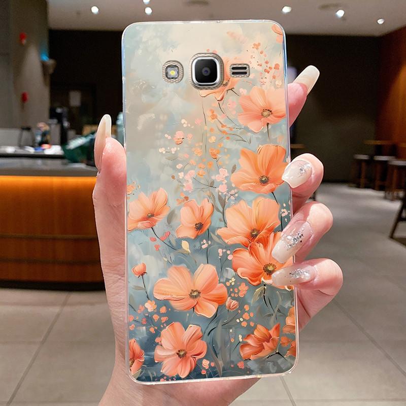 For Samsung Galaxy J2 Prime J2 Ace Grand Prime A5 2015 Case Flower Butterfly Phone Capa Soft Silicon Transparent TPU Jelly Cover