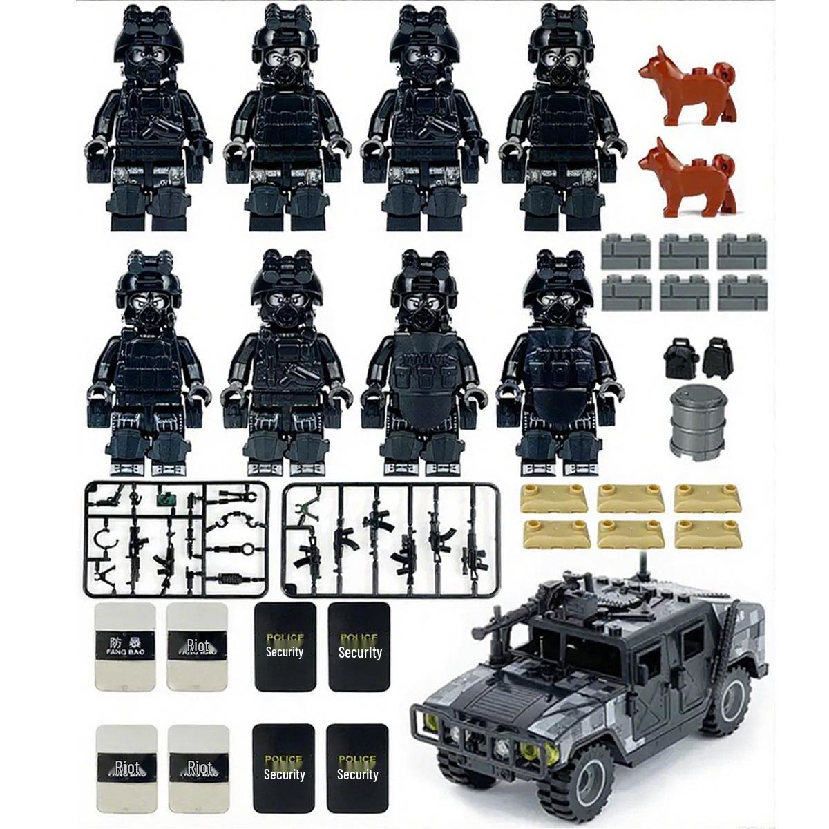 Special Forces Soldier Building Blocks: Off-Road Vehicle & Military Scene Toy Set for Kids