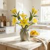 5 Head Artificial Flower Branch Plastic Real Touch Simulation Lilium Brownii Flower 97cm Elegant Fake Flowers Gift