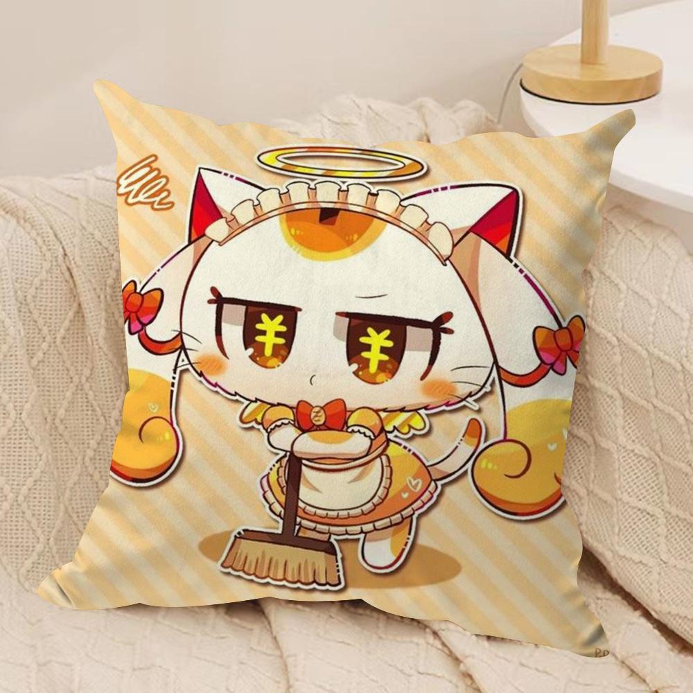 Cartoon P-PepoyoS Cushion Cover Silky Short Plush Double-Sided Printed Pillow Case for Sofa All Seasons Home Decor Gift