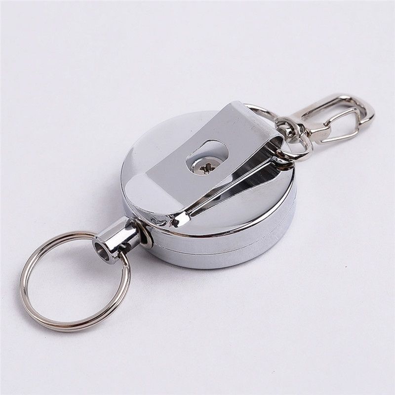 Rope Badge Reel Anti-lost Elastic Keychain Burglar Trinket ID Card Holder Safety Key Buckle