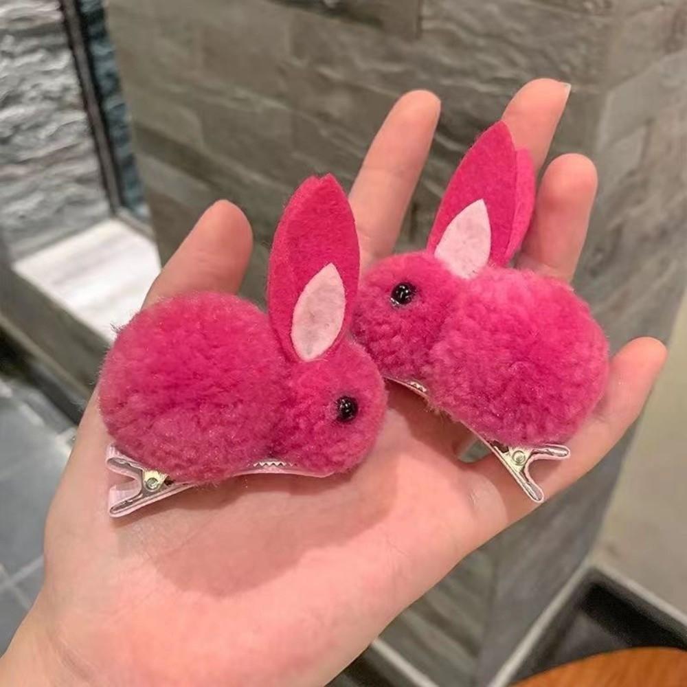 Rabbit Plush Hairpin Soft Hair Clip Sweet Bunny Hair Clip  Party
