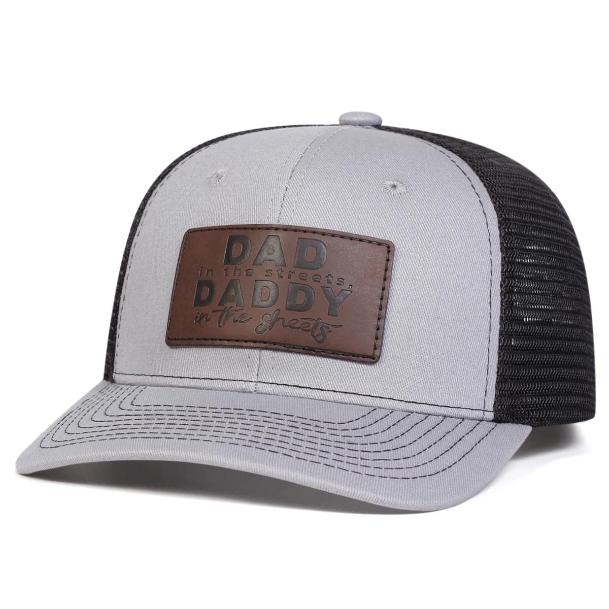 

Unisex DADDY Leather Label Baseball Net Caps Spring and Summer Outdoor Adjustable Casual Hats Sunscreen Hat Sports Cap