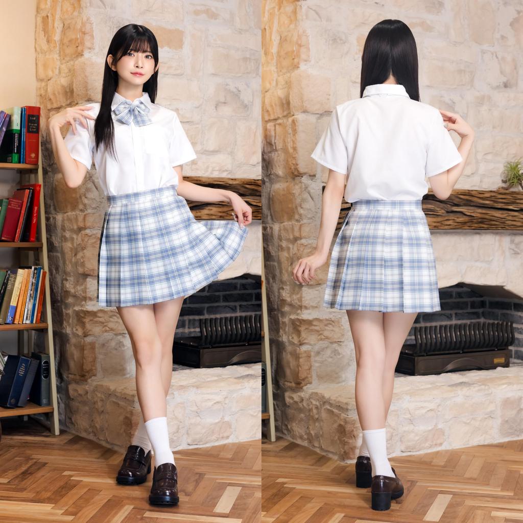 Clearstone Schrank Cosplay Halloween Karoband Blau Shelly's Uniform, Damen,