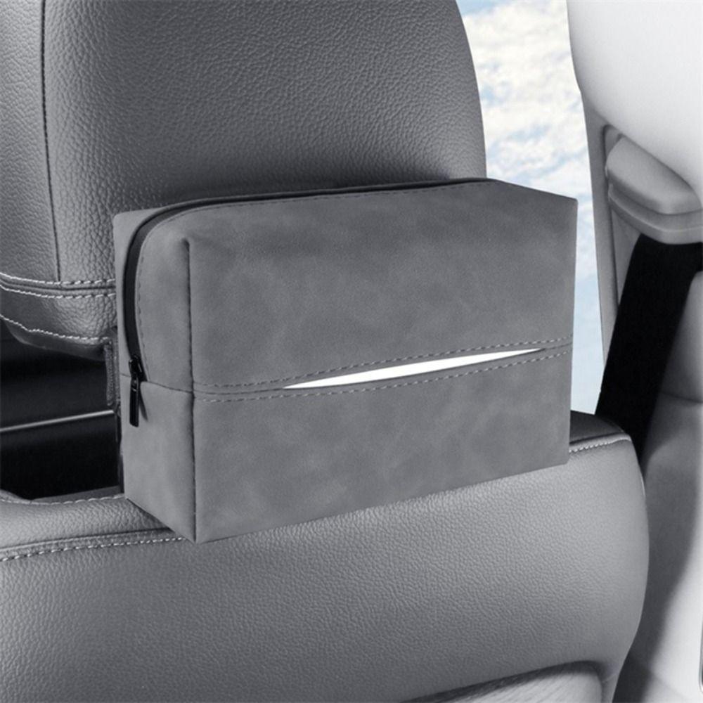 Nappa Leather Car Armrest Tissue Pouch Waterproof Tissue Storage Case Car Tissue Box  Auto Storage