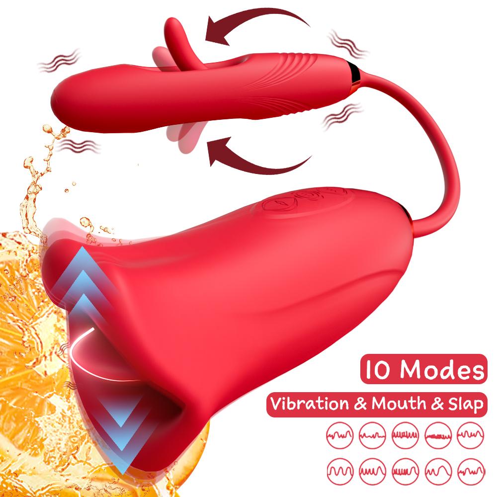 Penetration Vagina Vibrator Tongue Licking Nipple Stimulator Vibrator Massager Masturbation Tools Women Sex Toys Sex Machine
