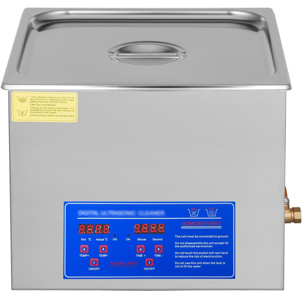 15L Ultrasonic Cleaner Machine Stainless Steel Ultrasonic Cleaning Machine Digital Heater Timer Jewelry Cleaning for Commercial Personal Home Use(15L)