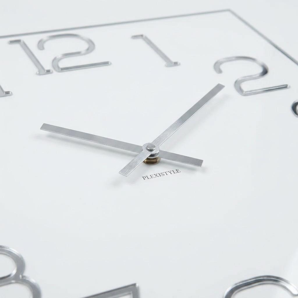Wall Clock for the Living Room, White, Digital, 30cm