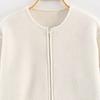 European and American style, new women's clothing, fashionable and casual spring round neck zipper fleece cardigan jacket