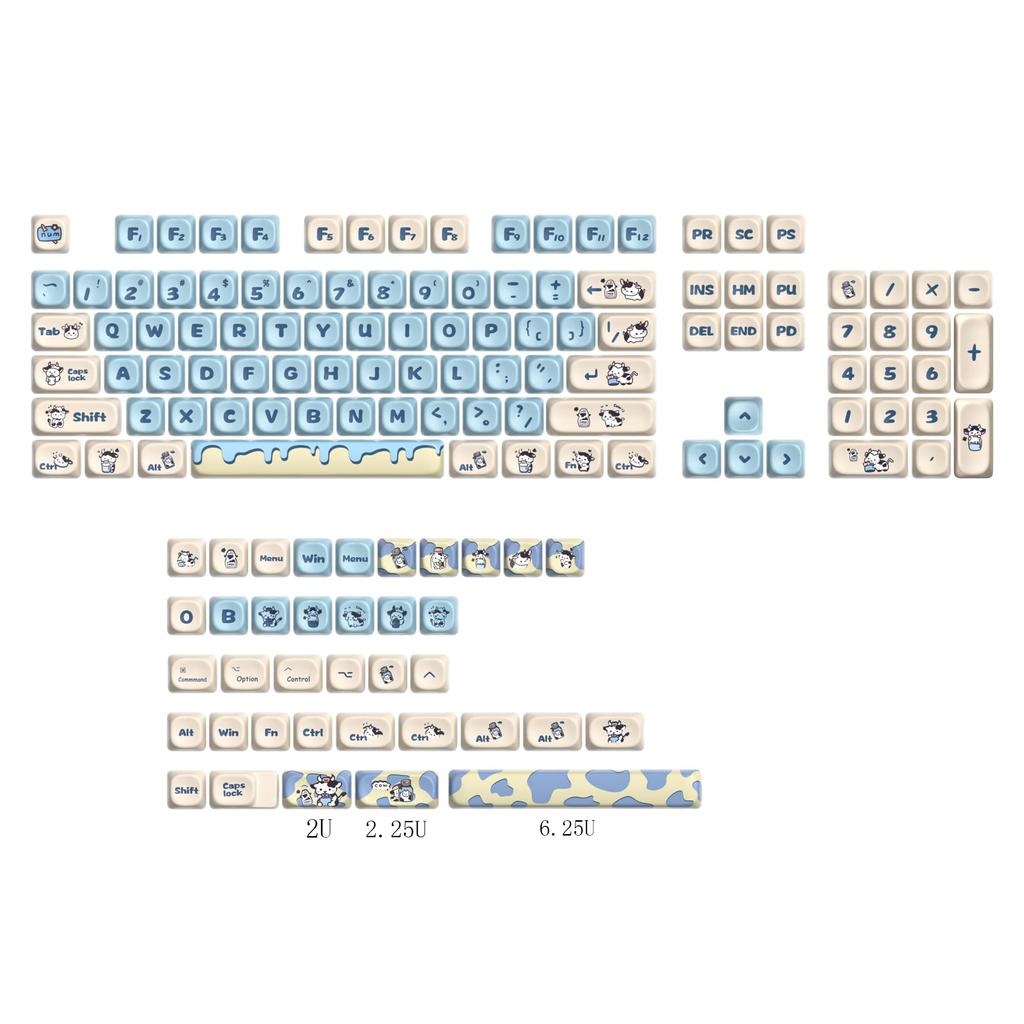 141 Keys XDA Profile Dye Sublimation Printing PBT Keycap Set Custom Cute Keycaps US Layout MX Switches Compatible with Mechanical Keyboards Keycaps,