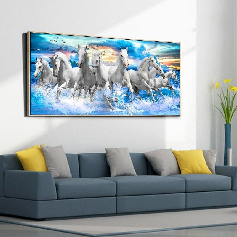 Animal Running Horse Canvas Painting Wall Picture Canvas Wall Art Poster Print for Living Room Bedroom
