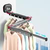 Suction Cup Balcony Folding Clothes Rack, Telescopic Drying, Indoor Drying Artifact, Hidden Clothes Rack, Bathroom Drying Pole