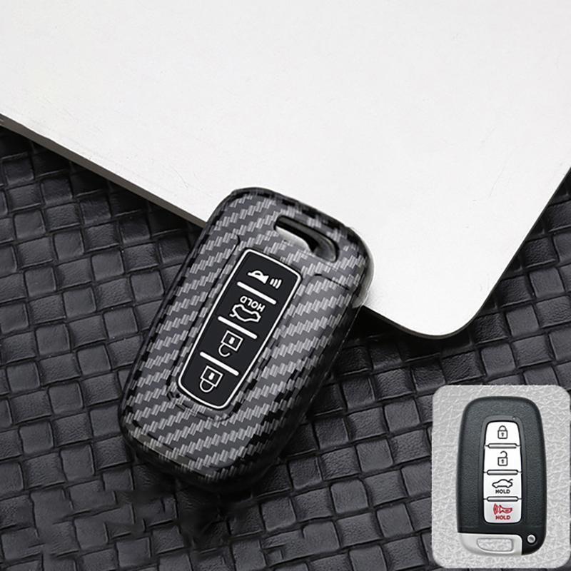 Carbon Auto Key Fob Cover Case Fit For Hyundai Azera Elantra Gt Equus Coupe Santa Fe Sonata Tucson Genesis Fit For Kia Optima Rio
