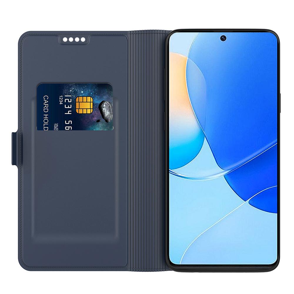 

For Honor 90 Lite 5G/X50i 5G Drop Proof PU Leather Stand Cover Card Holder Phone Case Blue