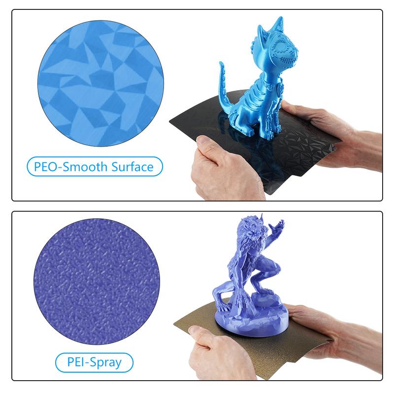 For Anycubic Kobra 2/ Kobra 2 Pro/ Kobra 2 Neo PEO PET Pei Build Plate 230x230mm Double Side Textured Sheet Smooth Heated Bed