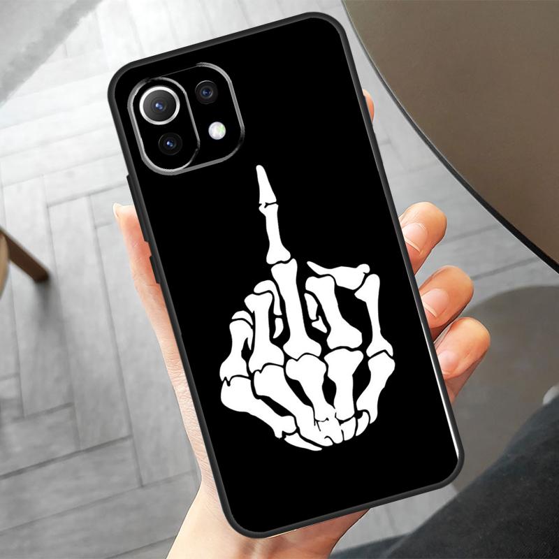 Skeleton Middle Finger Case For Xiaomi 17 15 14 Ultra 13T 14T 15T Pro POCO F8 Ultra X7 Pro X3 X5 X6 F5 F6 F7 Cover
