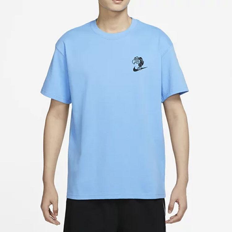 Nike Cartoon-Print Lässiges Rundhals Kurzarm T-Shirt Herren Tops Blau DR8915-412