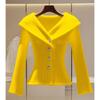 Elegant French-Style Slimming Knit Cardigan - Stylish & Versatile Long-Sleeve Sweater for Autumn/Winter 2024