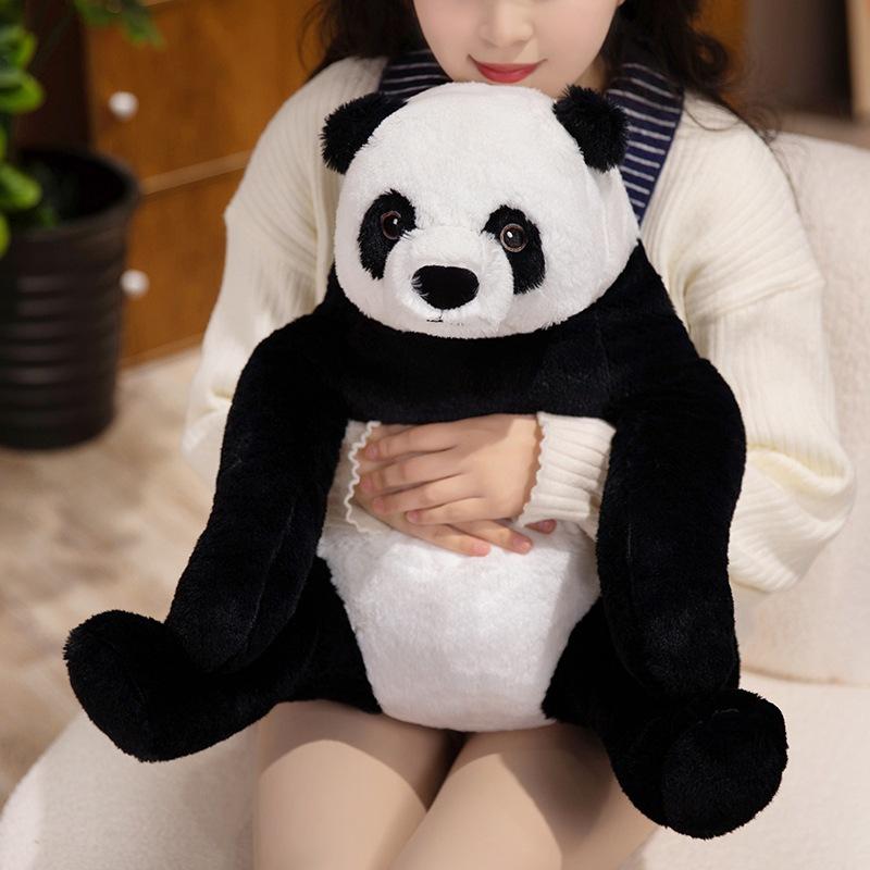 Soft Sitting Panda Doll Plush Toy Black and White Panda Doll Children Soothe Buwa Birthday Gift