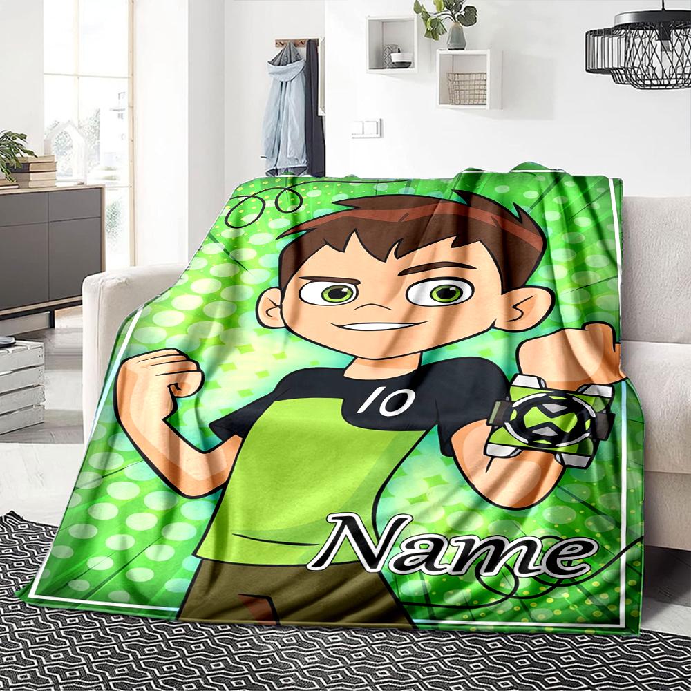 Custom Name Ben Alien Force Adventure Party Blanket For Couch Bed Plush Cozy Fuzzy Blanket Super Soft Warm Blankets For Fall And Winter 09165