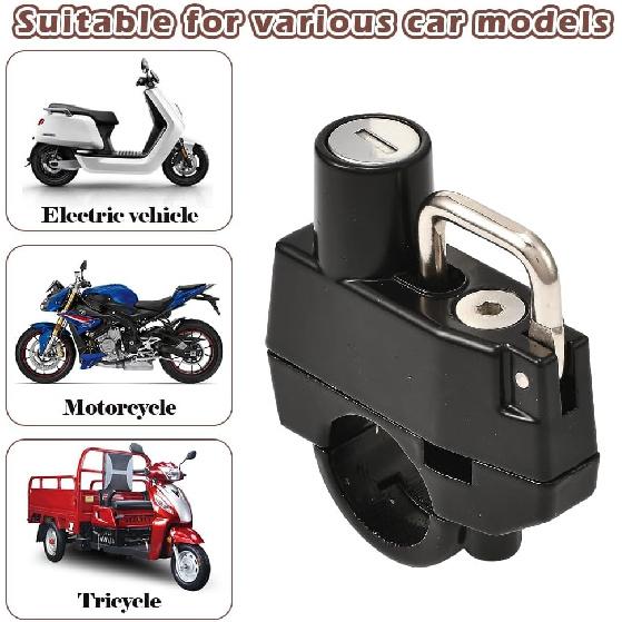 Motorcycle Helmet Lock Motorcycle Handlebar Lock Motorcycle Helmet Anti Theft Lock Universal for Motorcycle, Bike, Scooter