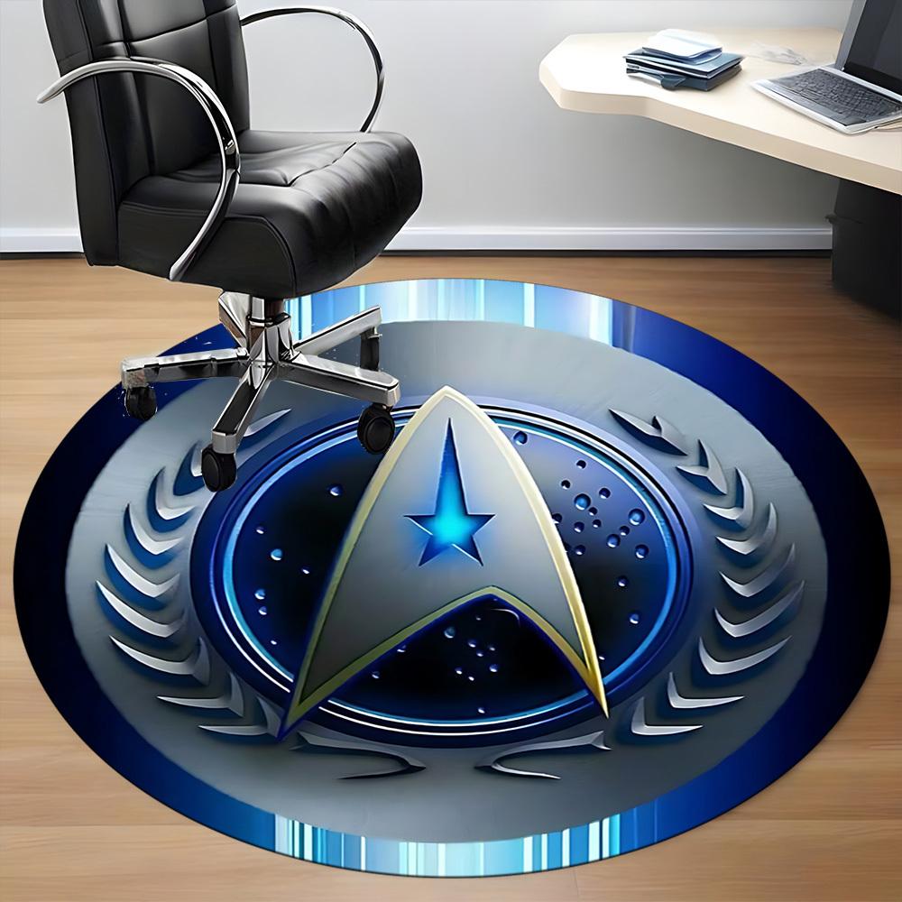1pcStar Trek Office Round Area Rug, Indoor Mat Suitable For Office, Under Office Chairs Bedroom Living Room Home Decor, Room Deco