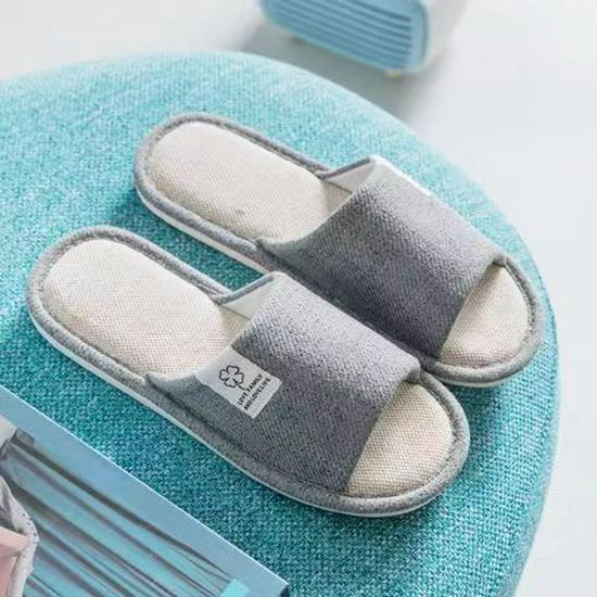 

Унисекс Хлопково-Льняные Домашние Тапочки - Нескользящие, Всесезонный Комфорт для Пар 42-43 (Fits 41-42)